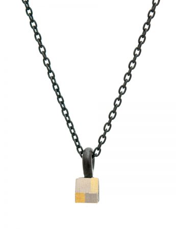 Petite Square Terrain Necklace – White & Yellow Gold