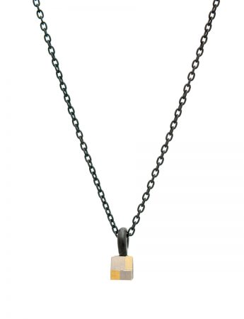 Petite Square Terrain Necklace – White & Yellow Gold