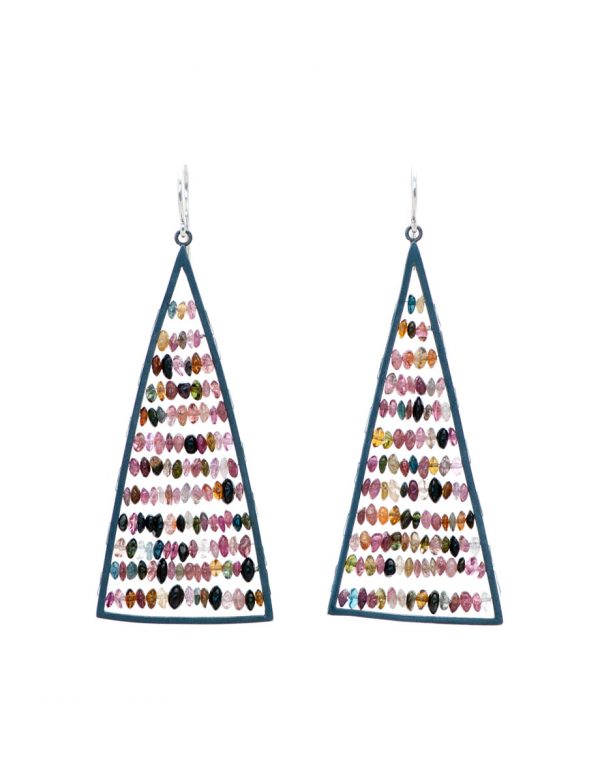 Triangle Reef Earrings – Multicolour Tourmalines