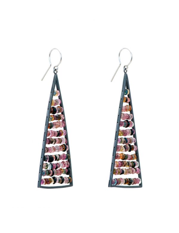 Triangle Reef Earrings – Multicolour Tourmalines