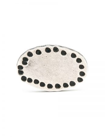 Small Oval Single Stud Earring – Blackened Silver