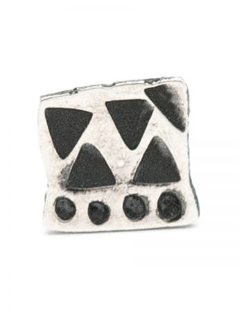 Small Square Single Stud Earring – Blackened Silver