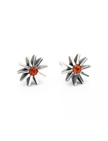 Small Radiant Star Earrings – Orange Sapphires