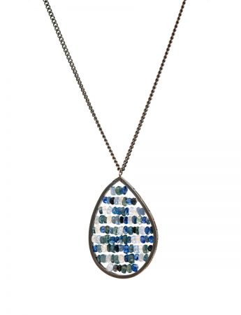 Teardrop Reef Pendant Necklace – Blue & Grey Sapphires