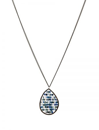 Teardrop Reef Pendant Necklace – Blue & Grey Sapphires