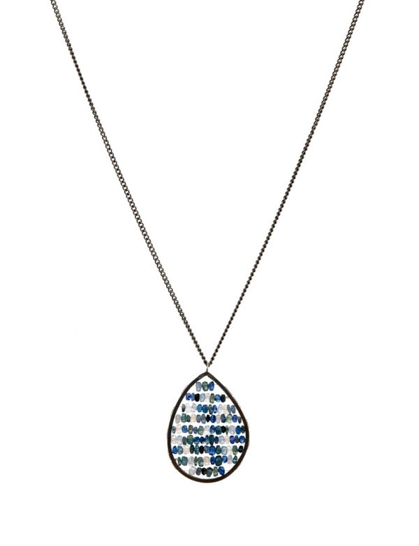 Teardrop Reef Pendant Necklace – Blue & Grey Sapphires