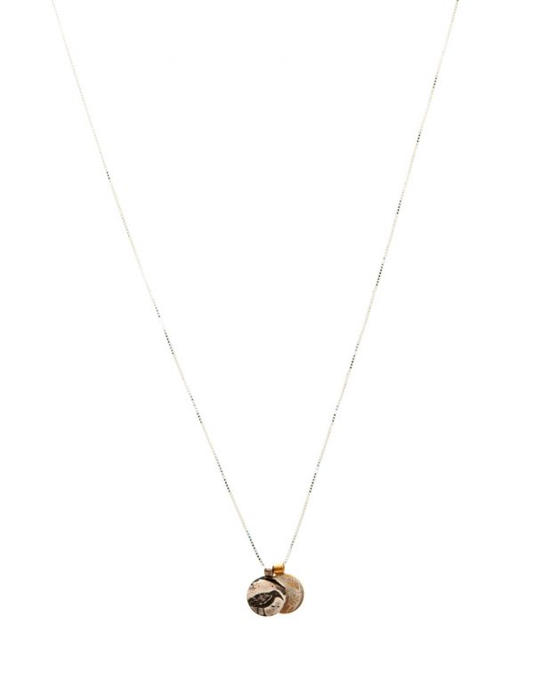 Two Charm Necklace – Bird & Leaves