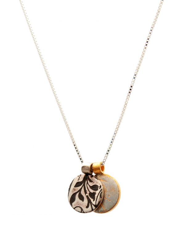 Two Charm Necklace – Swirl & Blossom