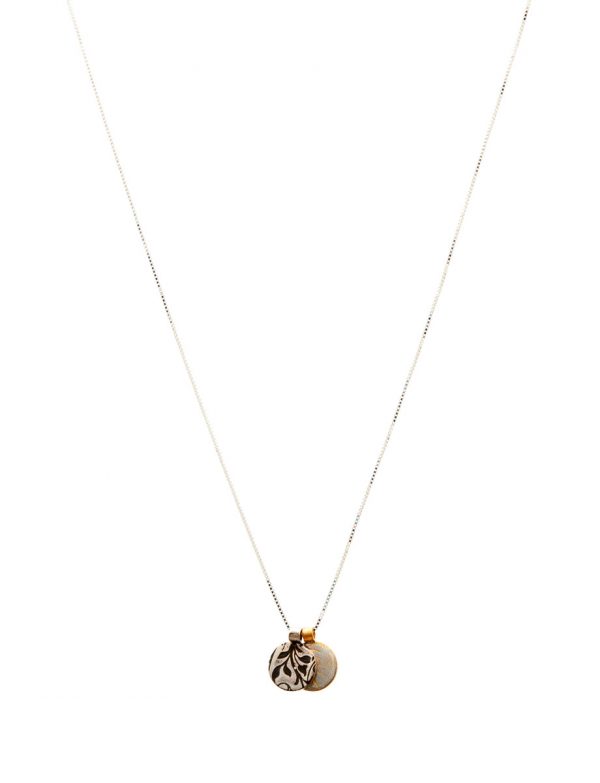 Two Charm Necklace – Swirl & Blossom