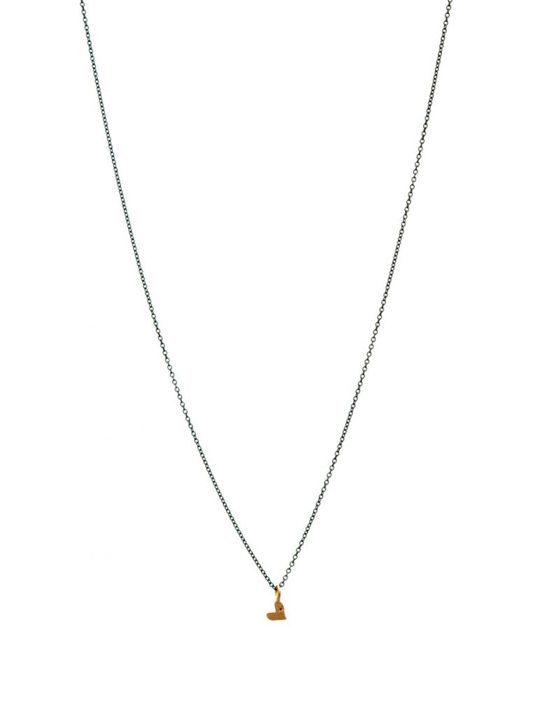 XO Love Heart Charm Necklace – Yellow Gold & Diamond