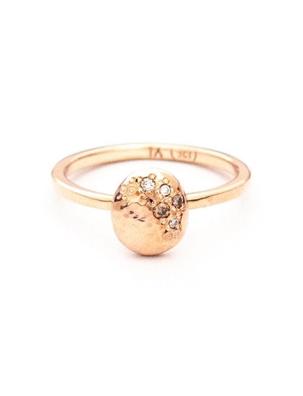 Glimmer Two Stack Ring – Rose Gold, Diamond & Spinel