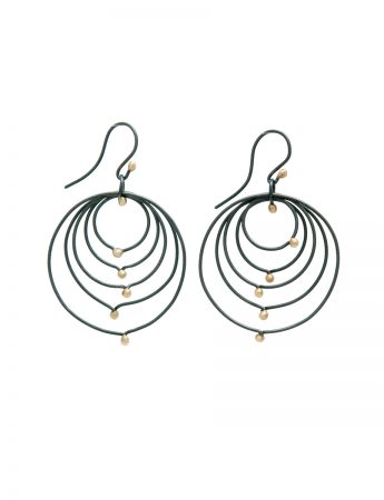 Puddle Pois Earrings – Black & Gold