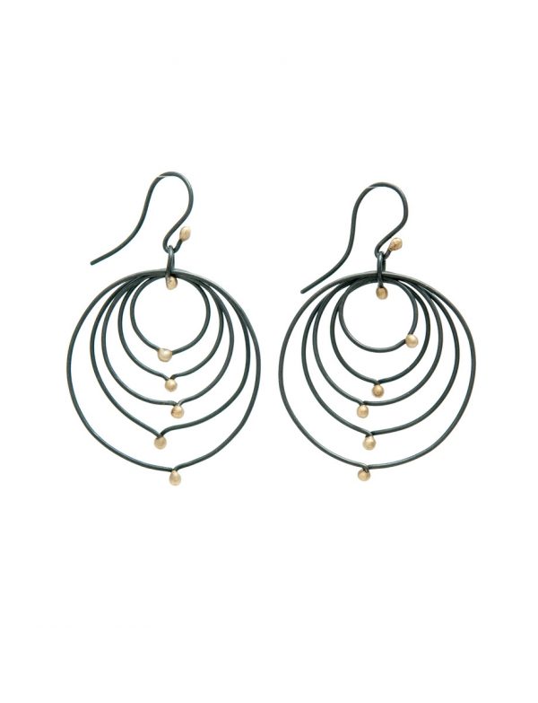 Puddle Pois Earrings – Black & Gold