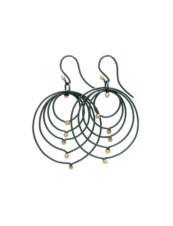 Puddle Pois Earrings – Black & Gold