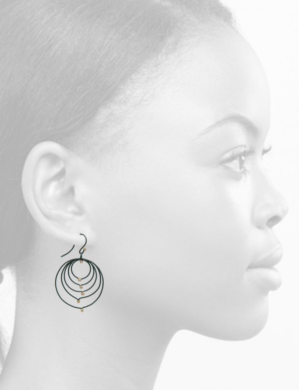 Puddle Pois Earrings – Black & Gold
