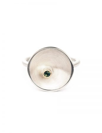 Sea Dish Ring – Blue-Green Sapphire