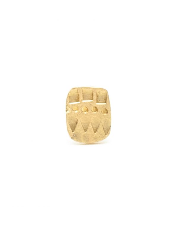 Small Rectangle Single Stud Earring – Gold