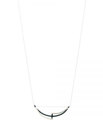 Continuum Curved Reversible Necklace – Black & Silver