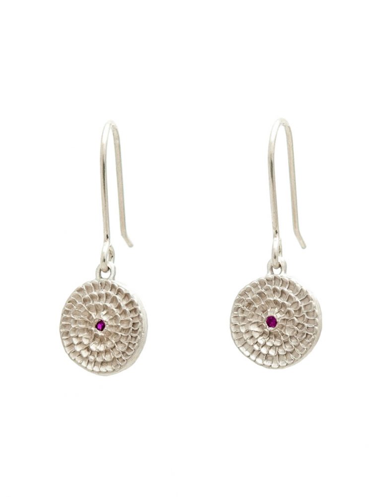 Continuum Earrings – Sterling Silver And Rubies