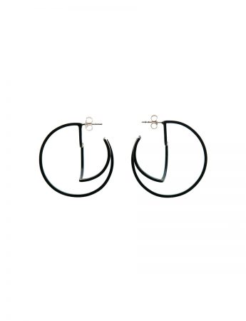 Continuum Hoop Earrings – Silver & Black