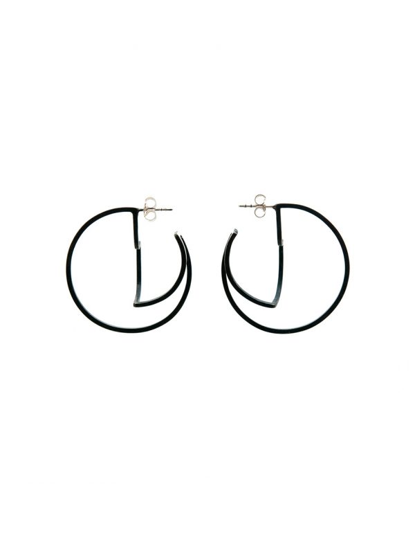 Continuum Hoop Earrings – Silver & Black