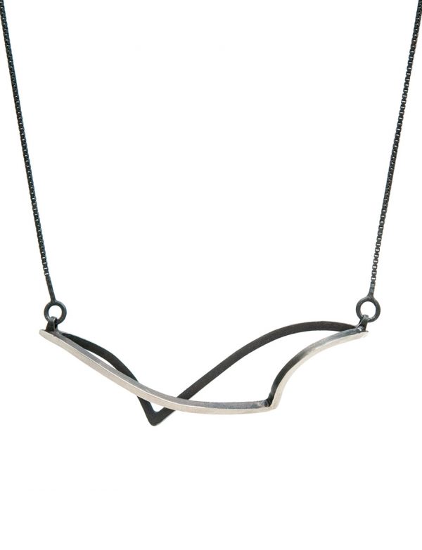 Continuum Sway Reversible Necklace – Black & Silver