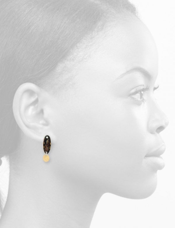 Drop Stud Earrings – Silver & Gold