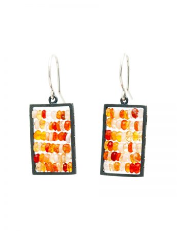 Rectangle Reef Earrings – Mexican Fire Opals