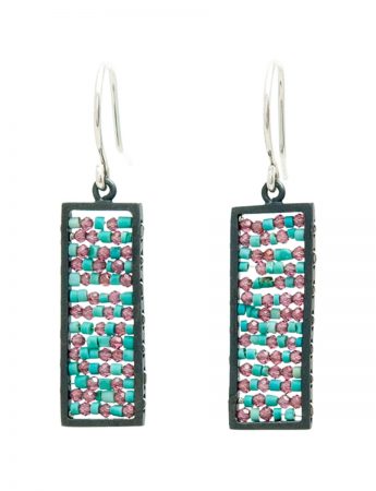 Rectangle Reef Earrings – Ruby & Turquoise