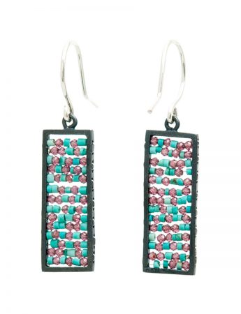 Rectangle Reef Earrings – Ruby & Turquoise