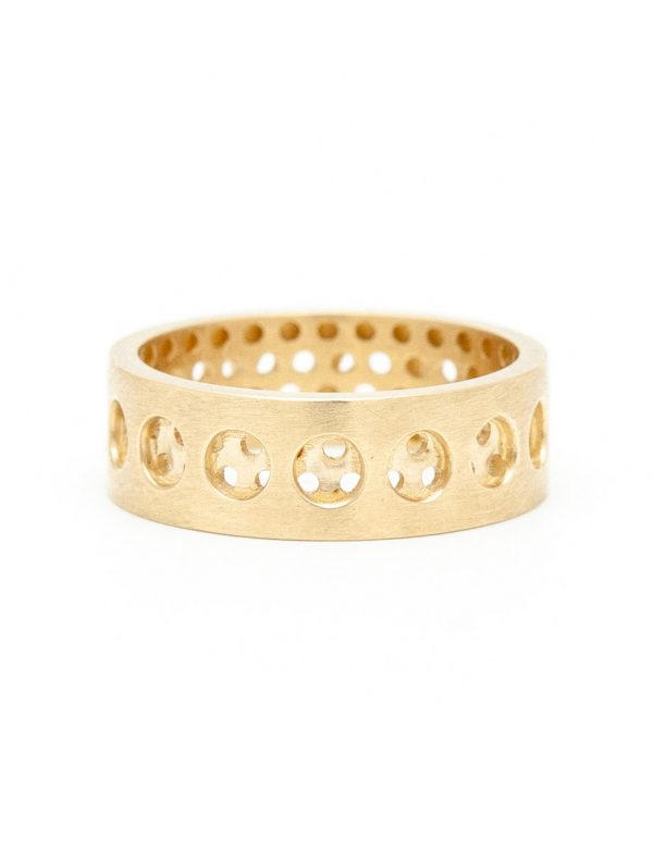 Round And Round Perforation Ring – Yellow Gold