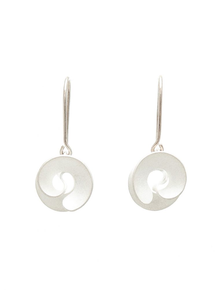 Taegeuk Cloud Hook Earrings – Silver