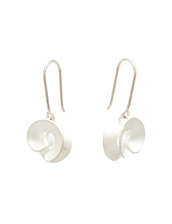 Taegeuk Cloud Hook Earrings – Silver