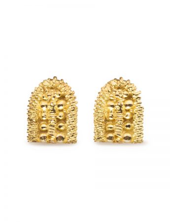 Sacred Palm Stud Earrings – Yellow Gold