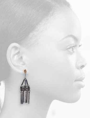 Medievo Earrings – Black & Gold