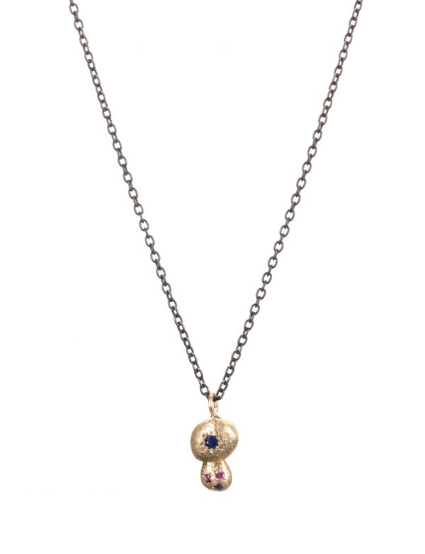 Textura Centra Double Pendant Necklace – Sapphire