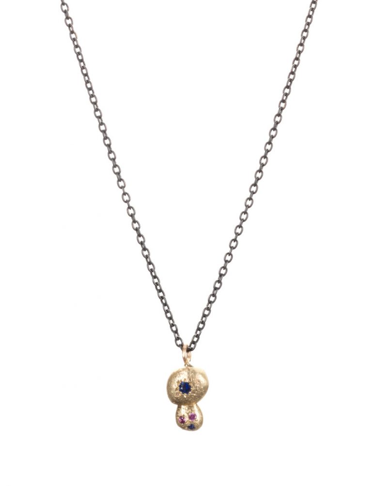 Textura Centra Double Pendant Necklace – Sapphire