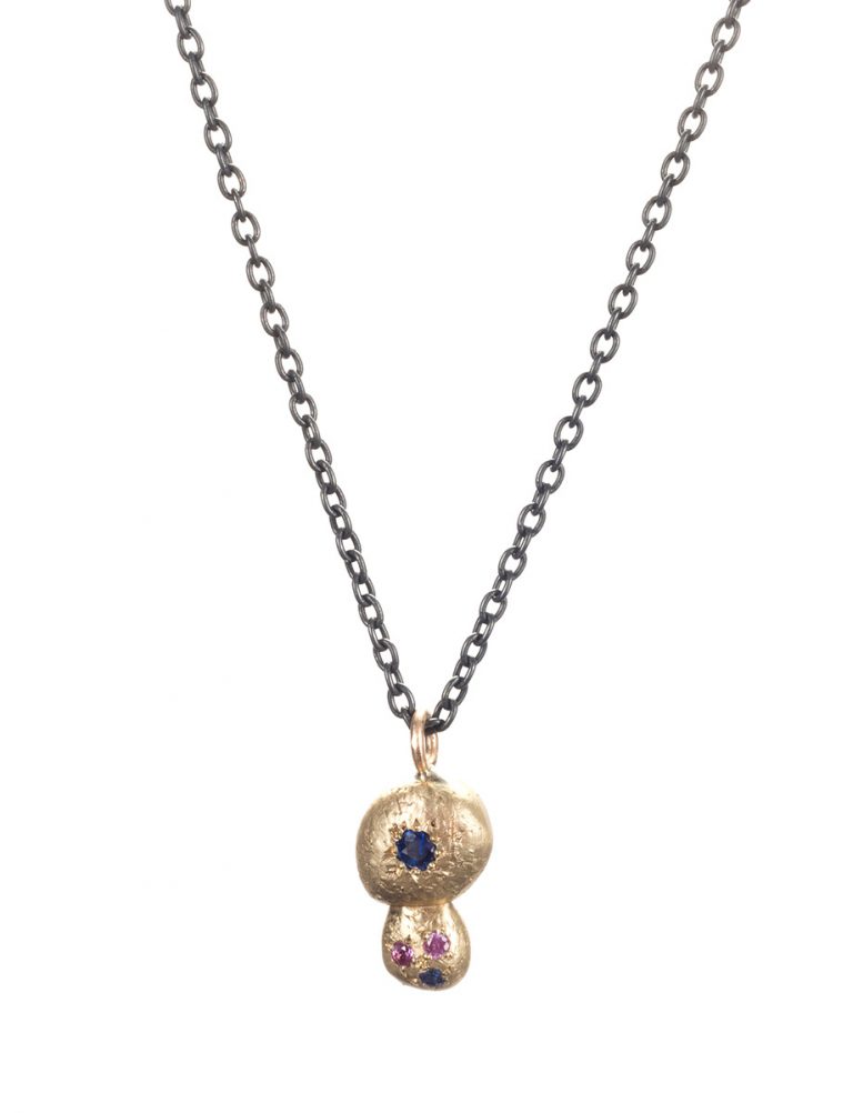 Textura Centra Double Pendant Necklace – Sapphire