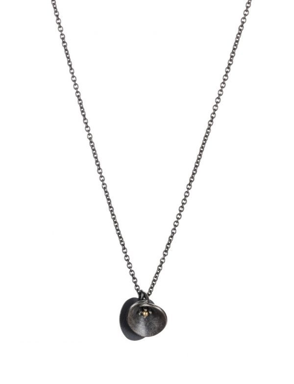 Water Lily Necklace – Black & Gold