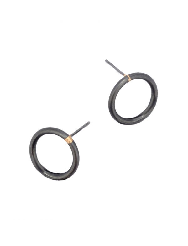 Anthem Stud Earrings – Black & Gold