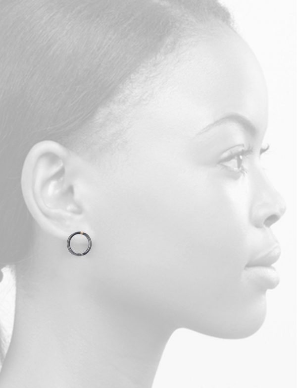 Anthem Stud Earrings – Black & Gold