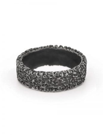 Eroded Ring – Oxidised Silver