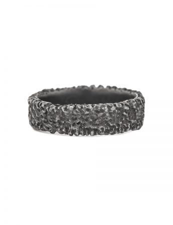 Eroded Ring – Oxidised Silver