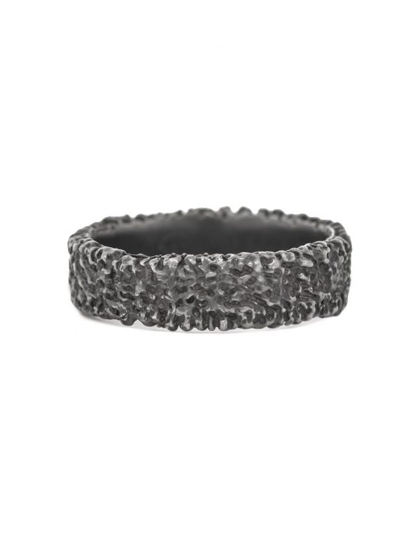 Eroded Ring – Oxidised Silver