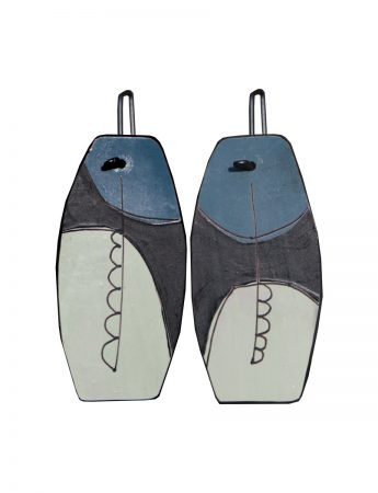 Apron Reversible Earrings – Blue & Sage Green