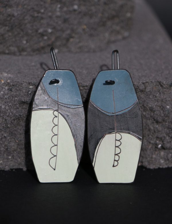 Apron Reversible Earrings – Blue & Sage Green