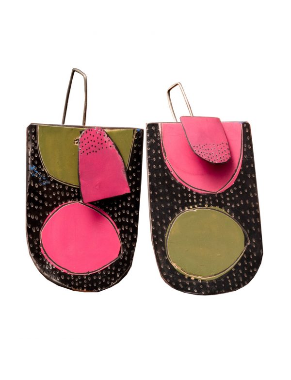 Still Life Reversible Earrings – Pink & Green