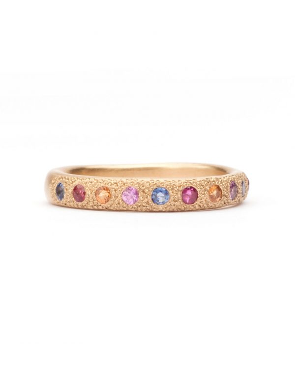 Fine Multicolour Eternal Love Ring – Yellow Gold