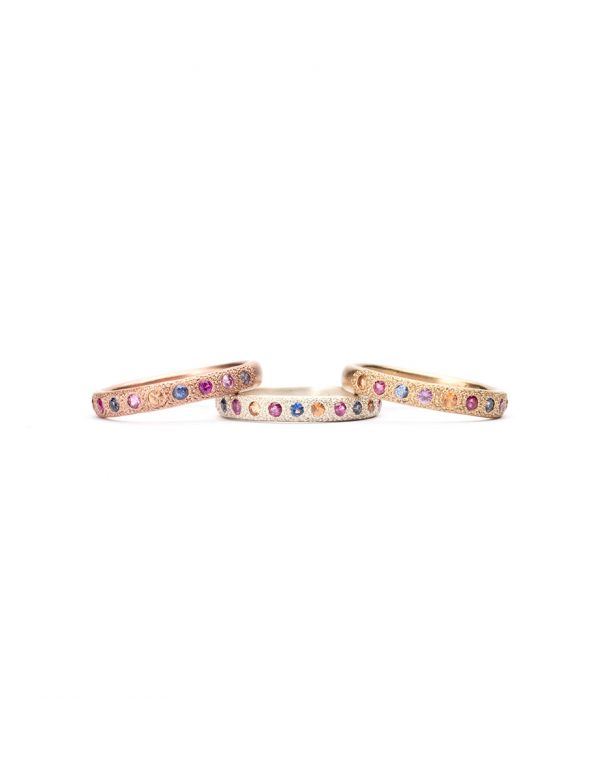 Fine Multicolour Eternal Love Ring – Yellow Gold