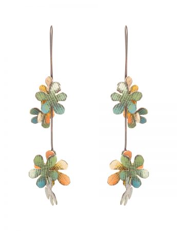 Long Jasmine Earrings – Green & Orange